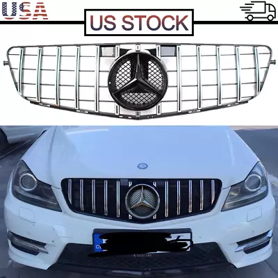 GTR Grill W/Star Front Grille For 2008-14 Mercedes Benz W204 C200 C250 C300 C350 • $74.39