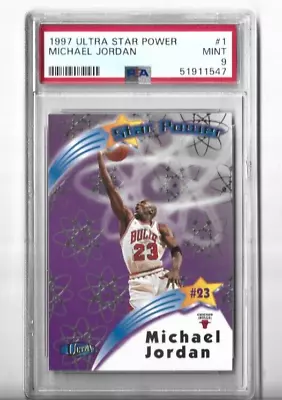 1997 Ultra Star Power #1 Michael Jordan PSA 9 MINT *ICONIC CARD* GOAT HOF • $155