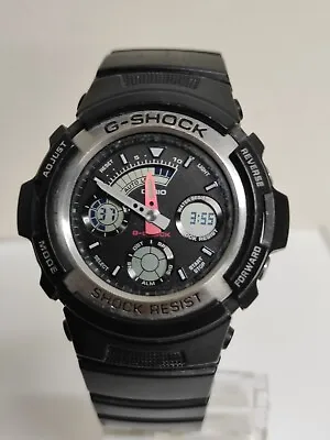 Casio G-Shock Men's Analogue And Digital Black Rubber Strap Watch AW-590-1AER • £65