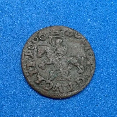 Poland Lithuania Solidus Szelag 1666 Copper Coin.  №51 • $13