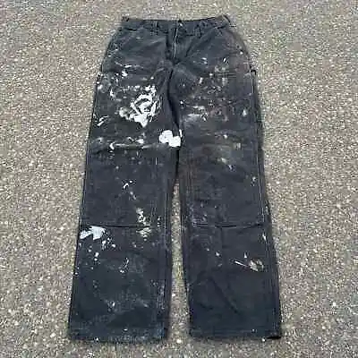 Vintage Carhartt Painter Faded Black Work Wear Carpenter Pants Double Knee • $100