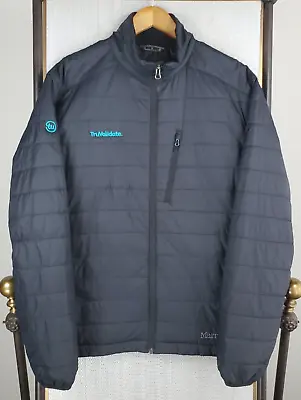 MARMOT Size Large Mens Full Zip Primaloft Insulated Quilted Jacket Coat Black • $108