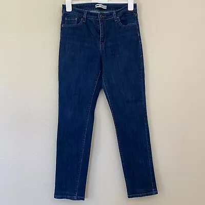 Levis Women Size 12 Jeans Mid Rise Skinny Dark Blue Wash 30  Inseam  • $18