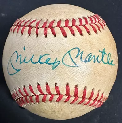 Mickey Mantle Autographed Bobby Brown American League Baseball BAS HOF • $799.99