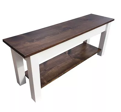 Colonial Harvest Bench With Shelf (Storage / Shoe Rack / Mudroom / Entry Bench) • $239.99