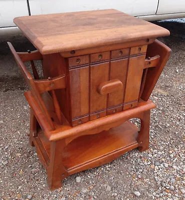 Mid Century Walnut Smoke Stand Magazine Rack Table  (SS-19) • $349