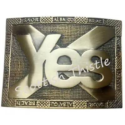 Scottish Kilt Belt Buckle Saltire Yes Scotland Antique Finish/Highland Buckles • £13.99