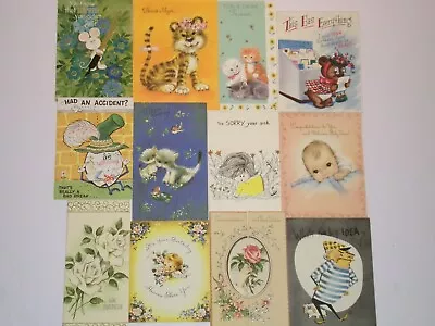 Vintage 1960's/1970's  Greeting Cards  Mixed Lot Of 12 Cards  Unused • $9.99