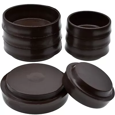 £2.98 • Buy 4 X CASTOR CUPS Small-Large Carpet Floor Protectors Chair Sofa Furniture Brown 