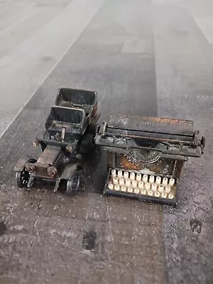 Miniature VINTAGE DIE CAST Metal REMINGTON TYPEWRITER & Car Pencil Sharpener Lot • $14