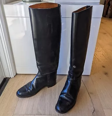 Vintage The Windsor English Ladies Black Leather Riding Boots • $29.95