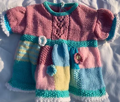 Child/Baby Hand Knitted Patchwork Dress • £12