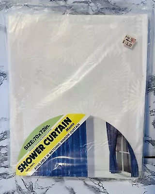 70's Vintage Vinyl Shower Curtain White Mums New NIP NOS 70  X 72  Made In USA • $19.99