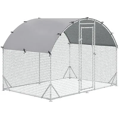 PawHut Walk-In Chicken Run Galvanised Chicken Coop W/ Cover 2.8 X 1.9 X 2m • £169.99