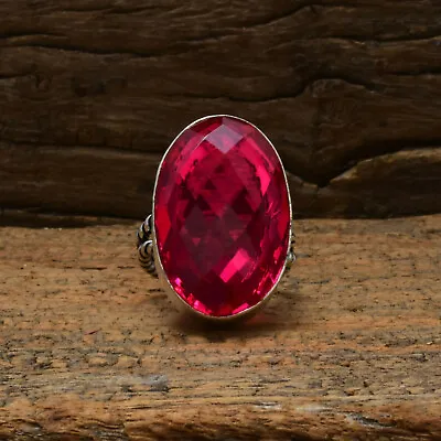 Rubellite Gemstone 925 Sterling Silver Valentine's Day Ring All Size R-2 • $16.70