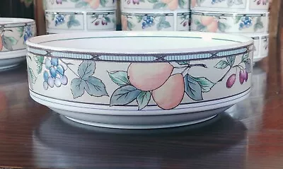 Mikasa Intaglio Garden Harvest 8 3/8  Serving Bowl Fruit Rim CAC29 Stackable • $16.95