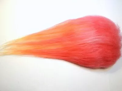 Troll Doll Wig  Replacement Hair Icelandic Mohair 3 X 3  Flamingo Pink & Apricot • $14.99