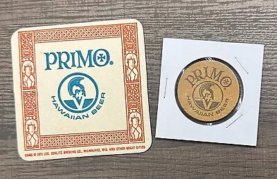 Vintage Primo Hawaiian Beer Coaster And Wooden Nickel Combo Hawaii Token • $14.99