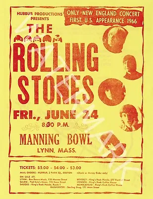 The Rolling Stones - Manning Bowl - 1966 Vintage Music Poster • $29.95