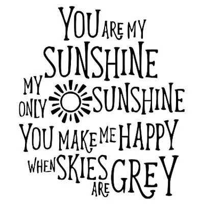 £2.99 • Buy You Are My Sunshine Vinyl Sticker Decal Wall Art