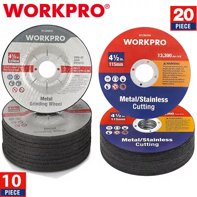 WORKPRO 10Pack Metal Grinding Wheels 20Pack Cut-Off Wheels 4-1/2x7/8-inch Wheels • $24.69