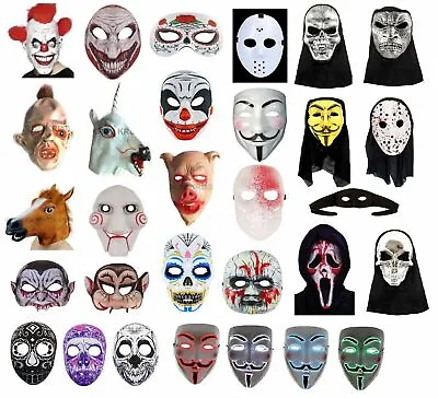 £19.99 • Buy SCARY HALLOWEEN MASKS Fancy Dress Accessory Clown Evil Horror Scary Mask Lot