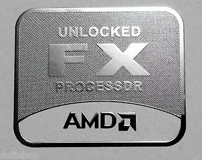 AMD Unlocked FX Silver Chrome Sticker 25 X 30mm Bulldozer Case Badge • $1.99