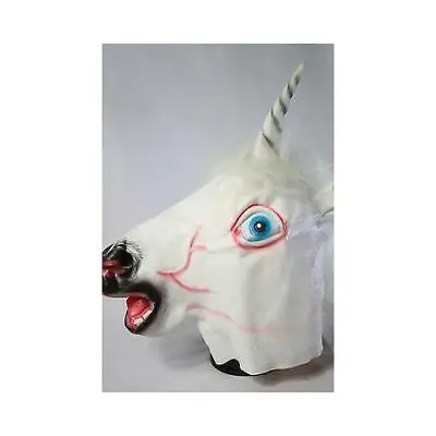 £9.99 • Buy Unicorn Horse Head Mask Rubber Latex Panto Creepy Fancy Dress Costume Halloween