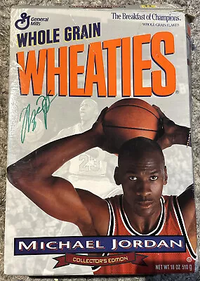 $99 • Buy Vintage Wheaties Michael Jordan Collectors Edition Cereal 18 Oz Box 1993 Signed