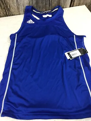 NWT Adidas Men's Utility Singlet Size S Bright Blue And White • $14