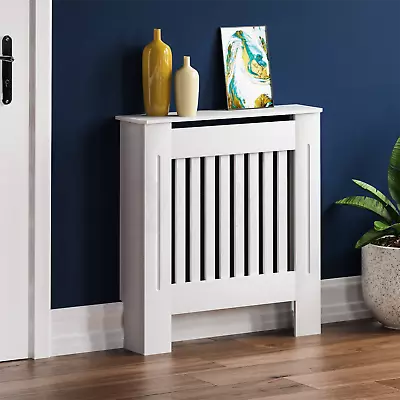 SALE Radiator Cover Small Modern Cabinet Shelf MDF Slat Grill Furniture White • £24.99