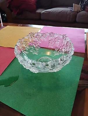 Mikasa Crystal Carmen Pattern Oval Serving Bowl 9” X4” Tall Grape Crystal Design • $20