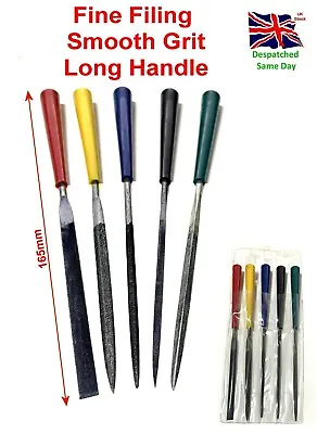 £5.99 • Buy 5pc Smooth Grit File Tapered Handle Assorted Shape In Wallet Metal Work