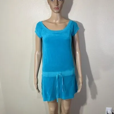 Juicy Couture VIntage Terry Cloth Short Sleeve Mini Dress Blue Y2K USA S • $59
