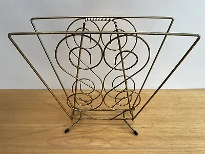 Mid Century Wire Magazine Rack Vintage 50's Prop • £17.99