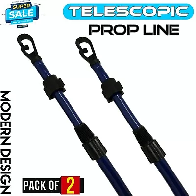 2 X 2.4M Telescopic Clothes Line Prop Heavy Duty Line Prop Extending Garden Pole • £11.49