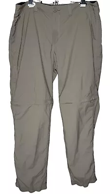 Mountain Hardwear Pants Mens 34x32 Convert Zip Off Ripstop Beige Hiking Castil • $19.99