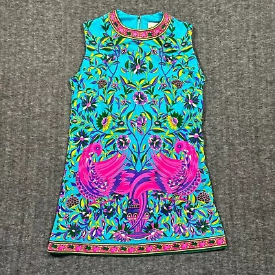 Vintage Mr Dino Tunic Tank Top Womens Size 6 Floral Birds Signed 1960s 70s Retro • $85