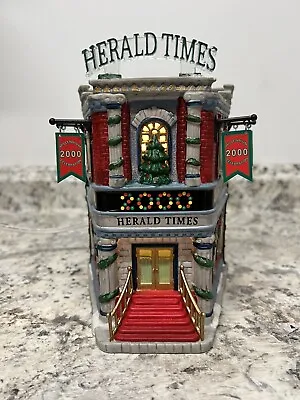 Lemax Herald Times Millennium 2000 Christmas Village Building 1999 & People • $40