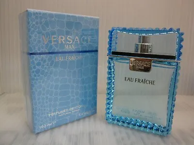 VERSACE MAN EAU FRAICHE 3.4 FL Oz / 100 ML Perfumed Deodorant  Spray Sealed Box • $49.99