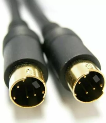 S Video Wire SVHS Lead Super Video Cable Connect VHS To Televison TV GOLD 4 Pin • £6.49