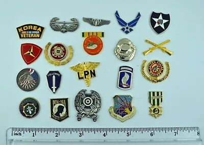 Lot 20 Military & Patriotic Insignia For Jewelry Making – Flat Back - No Pin PL1 • $14.95
