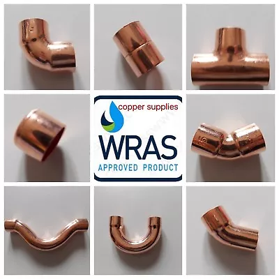 6mm/8mm/10mm/15mm/22mm End Feed Fittings Copper/pipe/tube/water/plumbing/gas/diy • £3.94