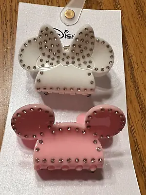 NEW * 2 BAUBLEBAR Disney Mickey Mouse Pink Minnie Mouse White Small Hair Clips • $14.94