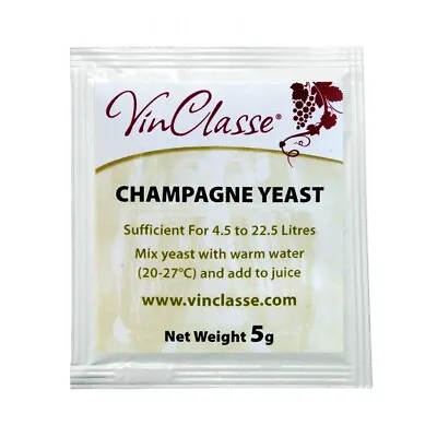£2.09 • Buy VinClasse Champagne / Sparkling Wine Yeast - 5g Sachet - Ideal For Elderflower
