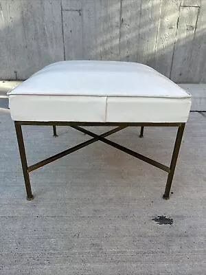 1950s Mid Century Modern X Base Stool Ottoman Bench Paul McCobb Style Brass • $650