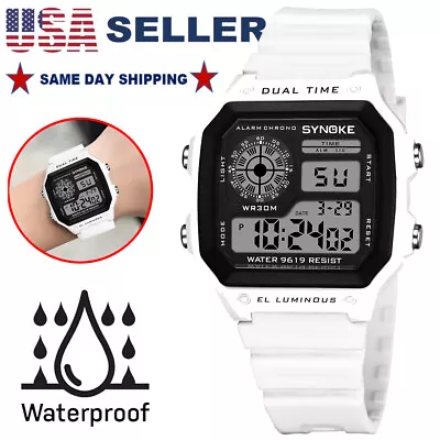 Mens Digital Sports Watch Waterproof Military Tactical LED Backlight Wristwatch • $10.79