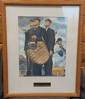 Norman Rockwell Baseball PRINT/ART Framed And SIGNED  • $75.99