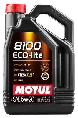 Motul 109104 Motul 8100 Eco Lite 5W20 5 Liter Synthetic Engine Oil • $48.99