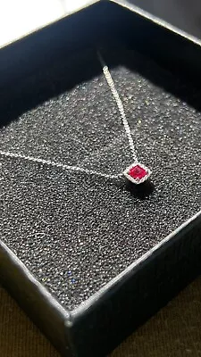 Na Hoku 14k White Gold Ruby Pendant Necklace • $500